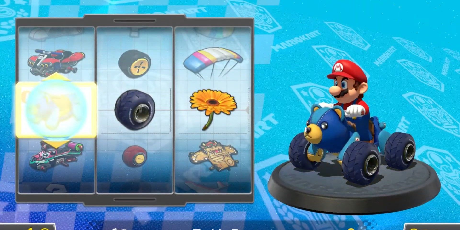 Using Mario on the Teddy Bear Kart in Mario Kart 8