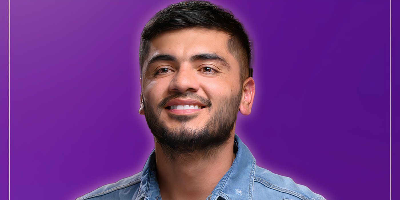 Love Is Blind: Argentina Matias Moreno in a denim shirt smiling during the LIB: Argentina promo shot