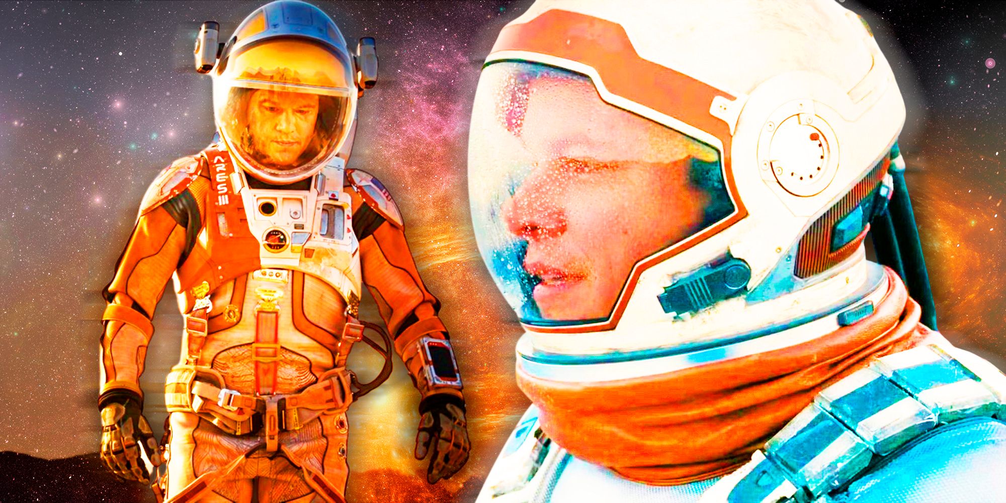 Matt Damon in Interstellar and The Martian