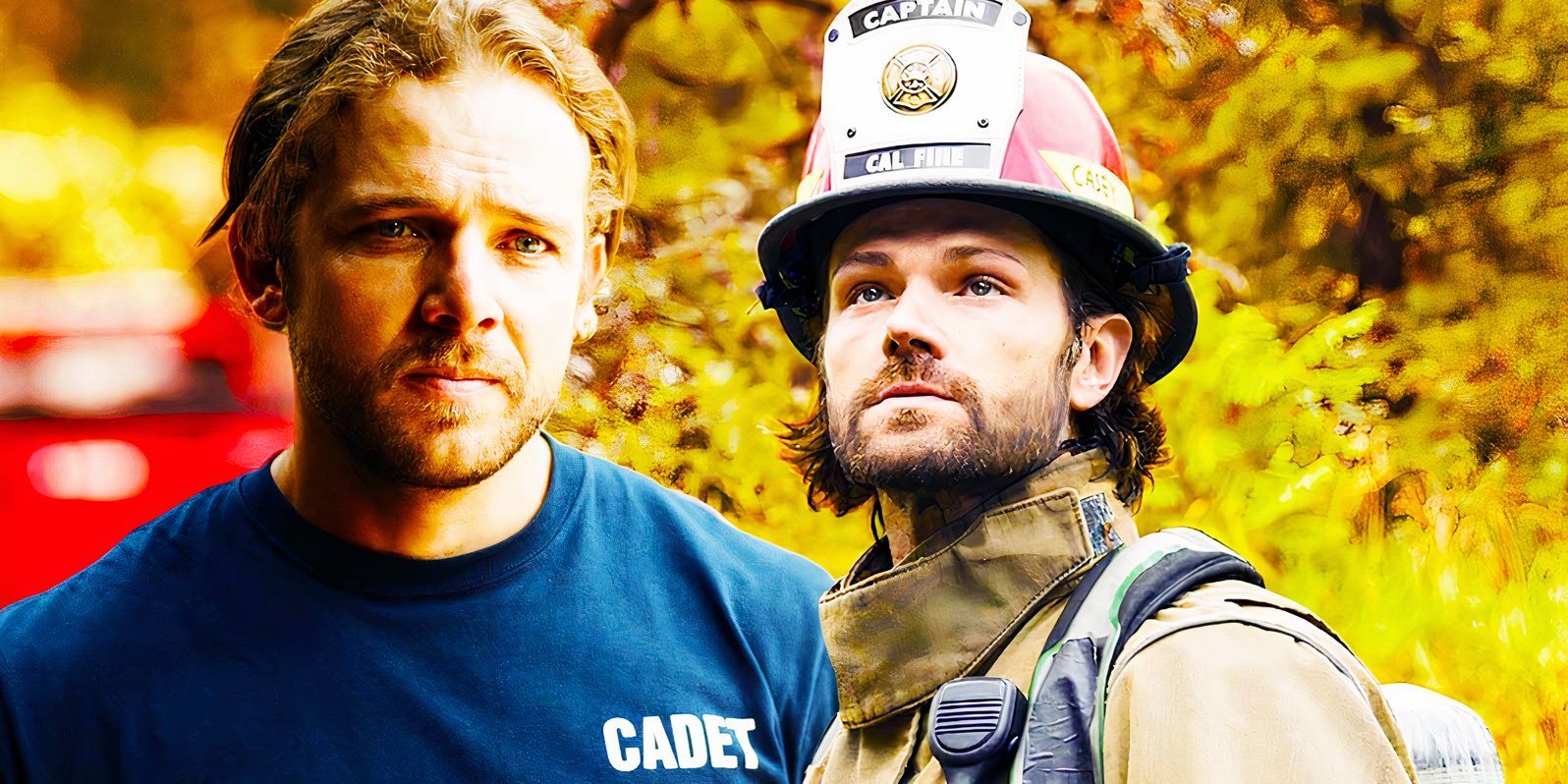 Max Thieriot as Bode Leone in Fire Country season 3 episode 3 and Jared Padalecki as Camden in Fire Country season 3 episode 5-1