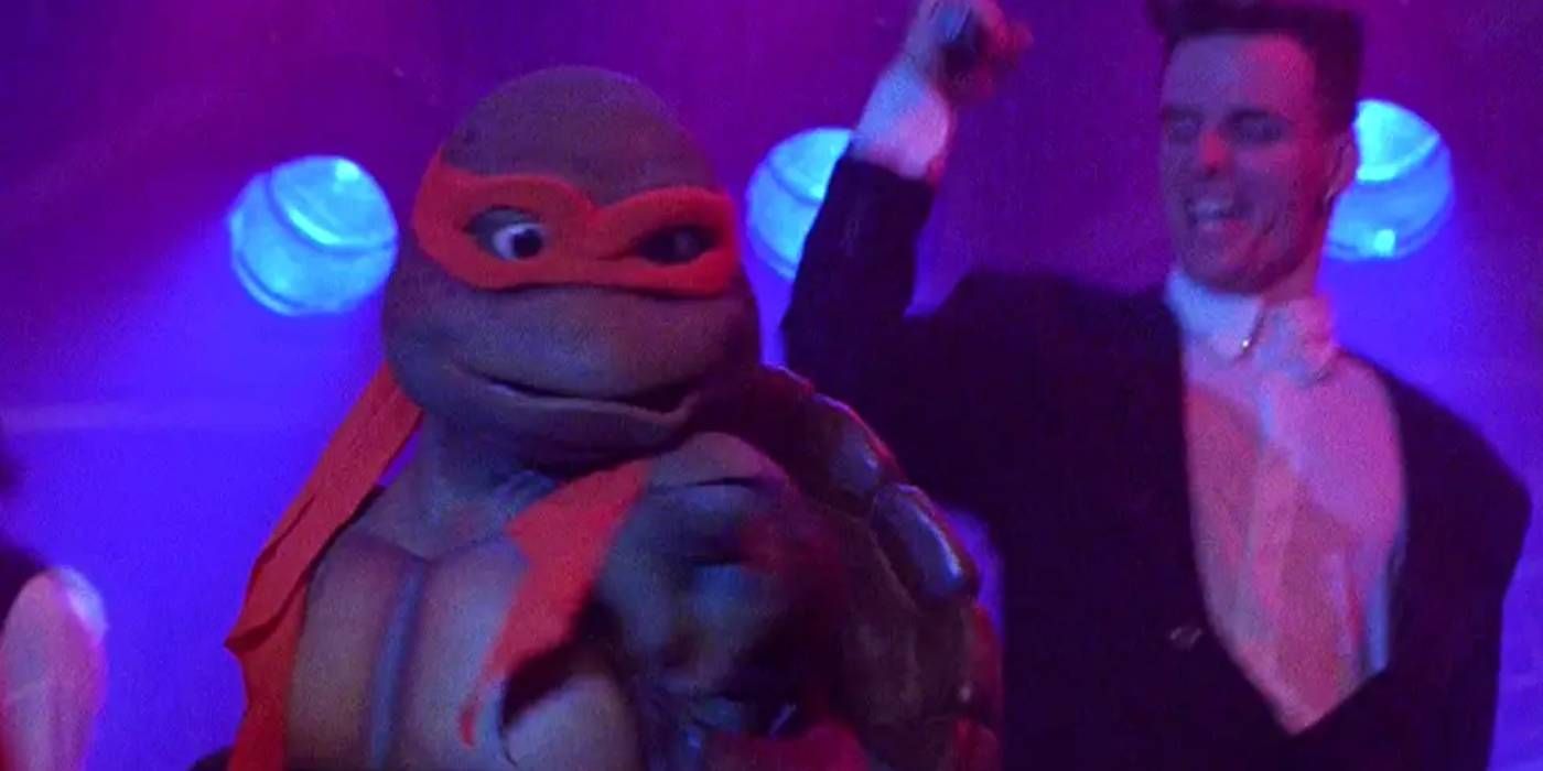 Michelangelo and Vanilla Ice in Teenage Mutant Ninja Turtles II_ The Secret of the Ooze