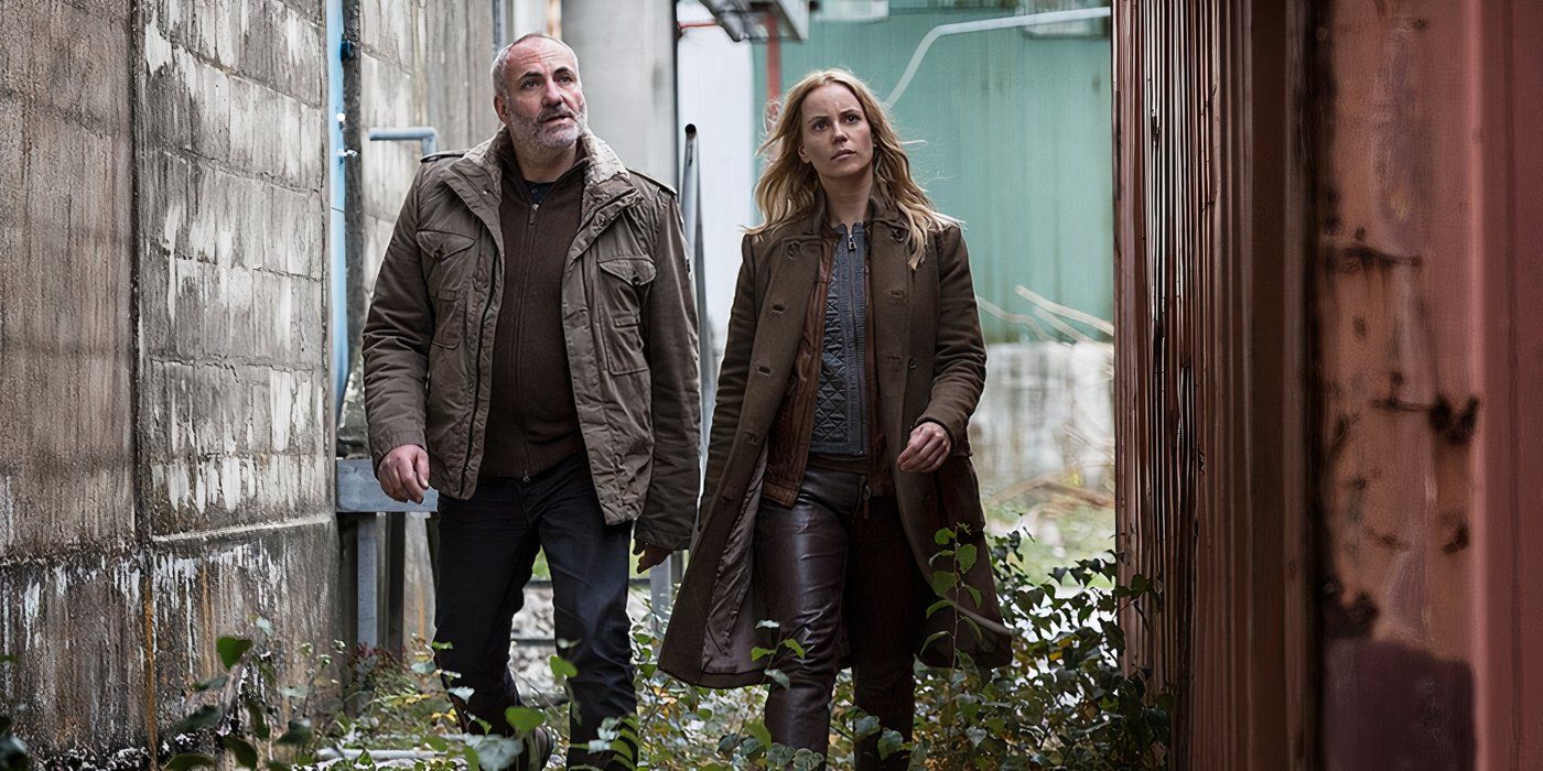 Kim Bodnia e Sofia Helin em A Ponte