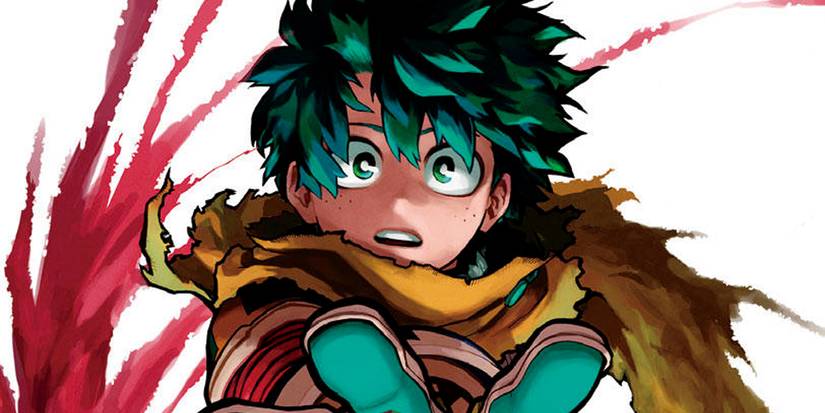 Deku reaching out towards the viewer from the cover of volume 35.