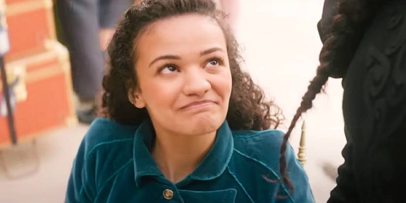 Nessarose looks at Elphaba in the Meet Nessarose Wicked Trailer