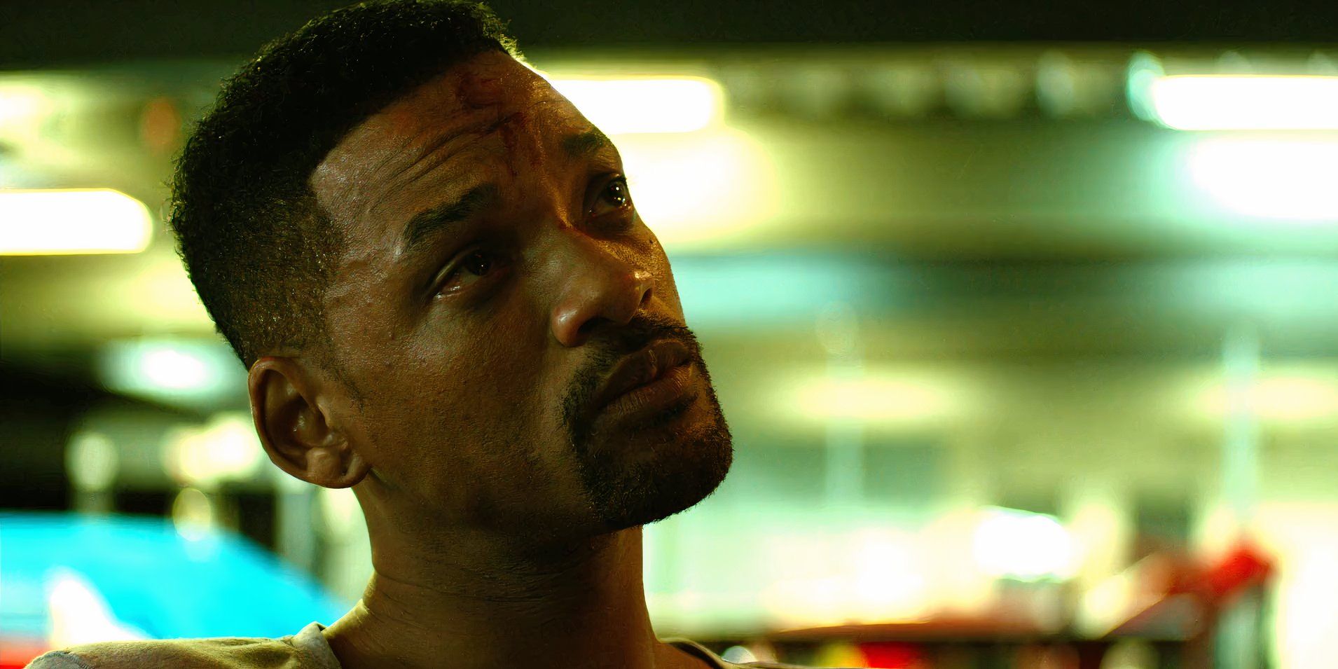 Nicky (Will Smith) looking tearful in Focus