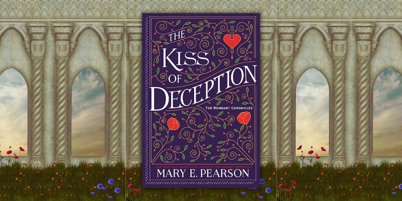 The Kiss of Deception book cover on castle background