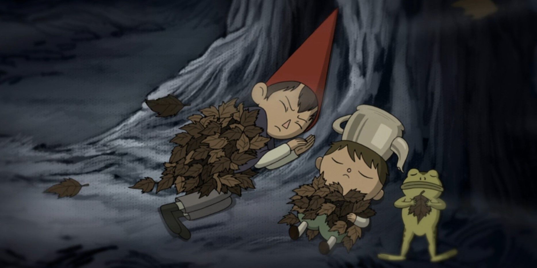 Wirt, Greg e il ranocchio addormentano sotto coperte fatte d’erba