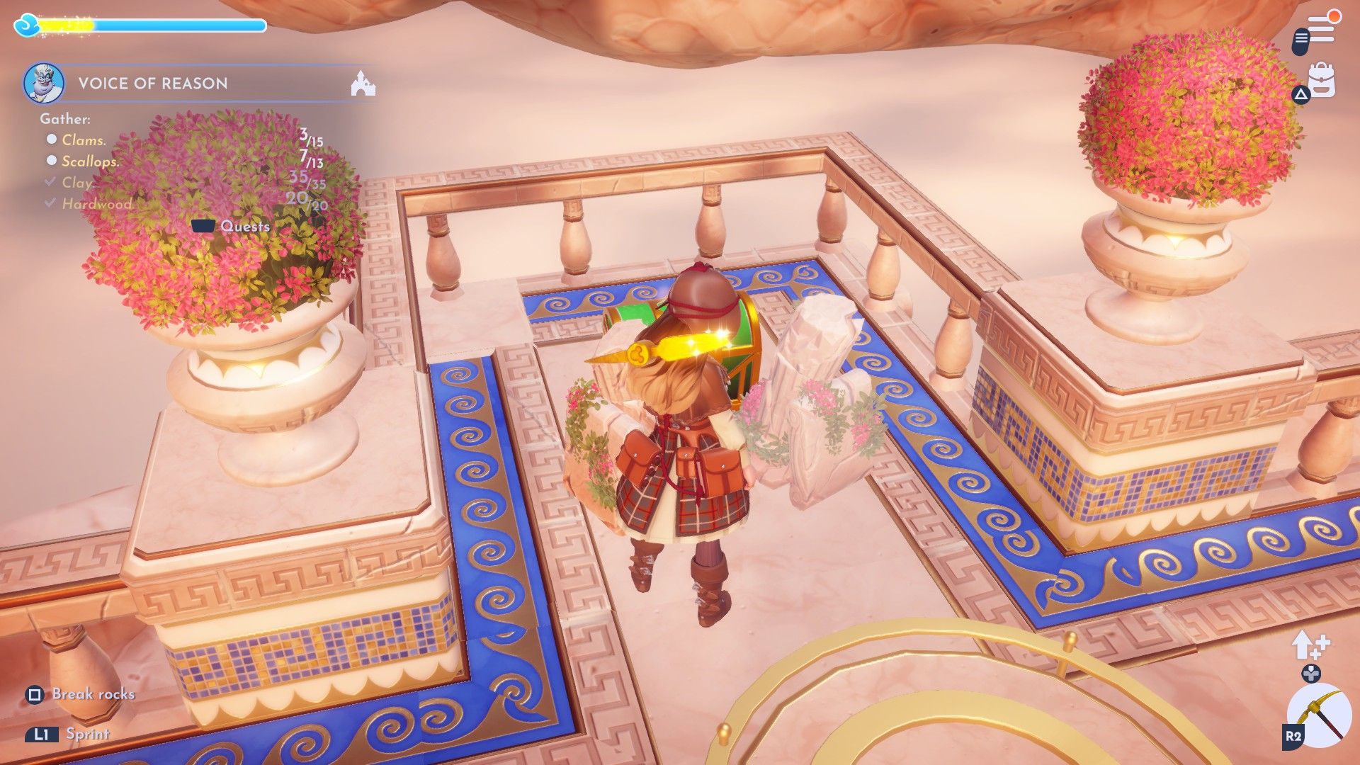 Player collecting a chest in Disney Dreamlight Valley