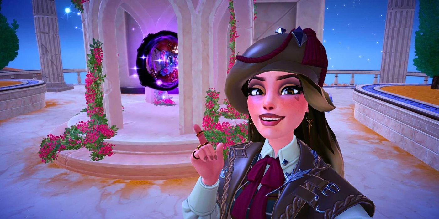 Player pointing to a mythic trial in Disney Dreamlight Valley