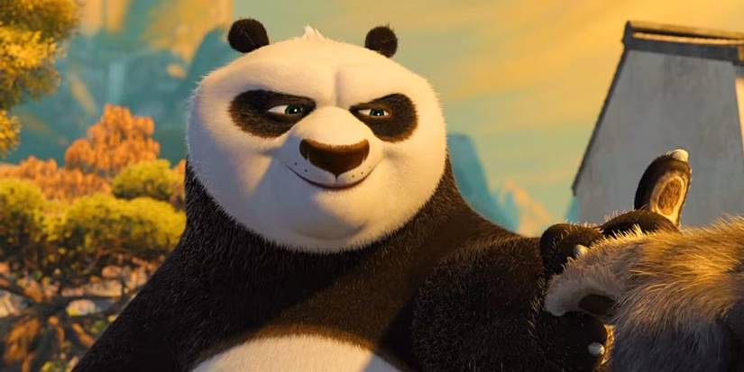 Po about to do the Wuxi Finger Hold to Tai Lung in Kung Fu Panda.
