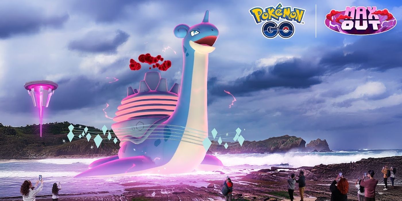 Pokemon GO key art of Gigantamax Lapras promoting its Max Battle Raid Day