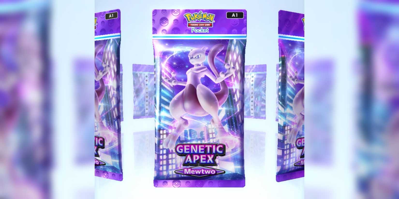 Pokemon TCG Pocket gameplay showing the Mewtwo booster pack, the second best in the game