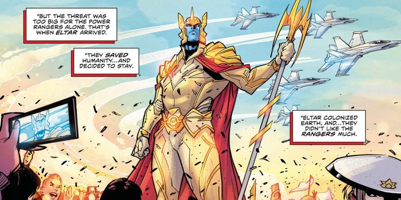 The Eltarians claiming Power Rangers' Earth as their own.