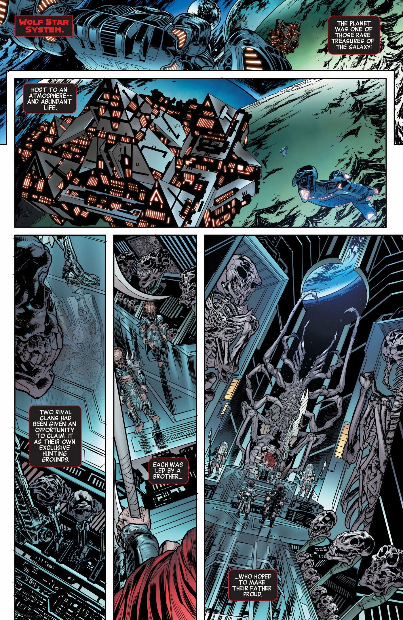 The Yautja homeworld/mothership shown in Predator vs Black Panther.