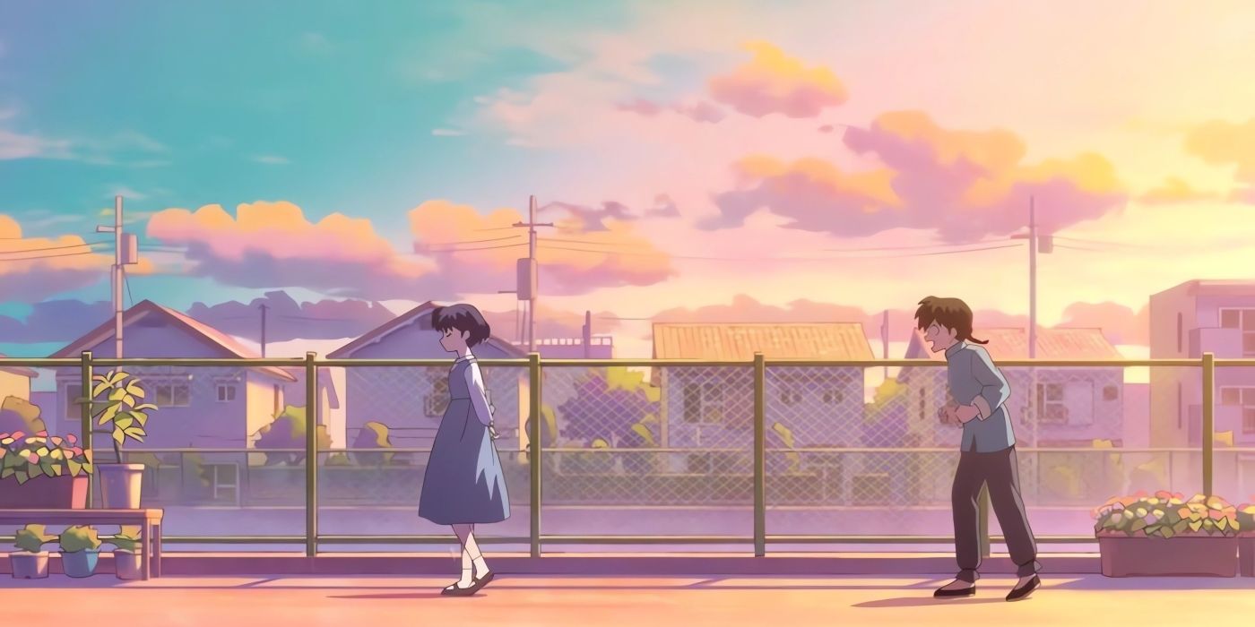 Ranma apologizes to Akane as they both walk back home, with the latter ignoring him. 