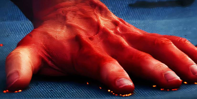 Red Hulk's hand burning in Captain America Brave New World