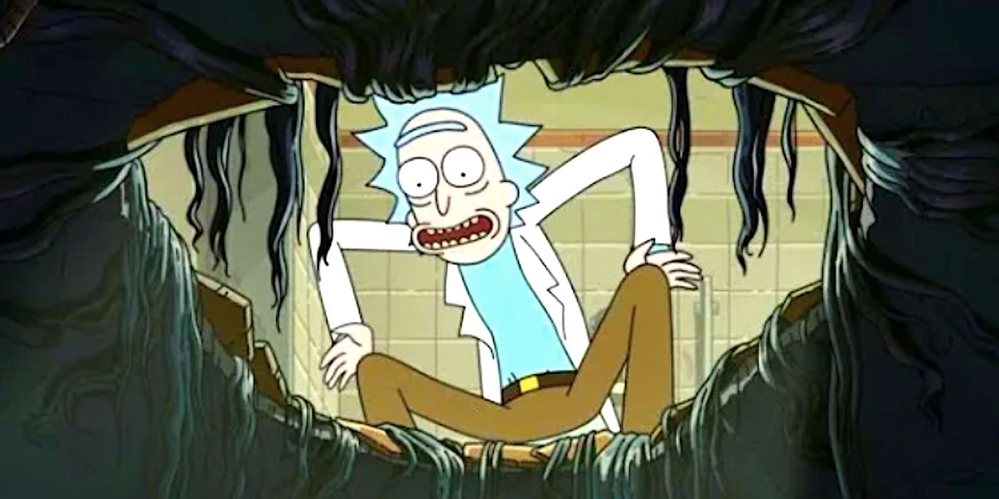 Rick stares into a dank dark hole in Rick and Morty season 7 finale