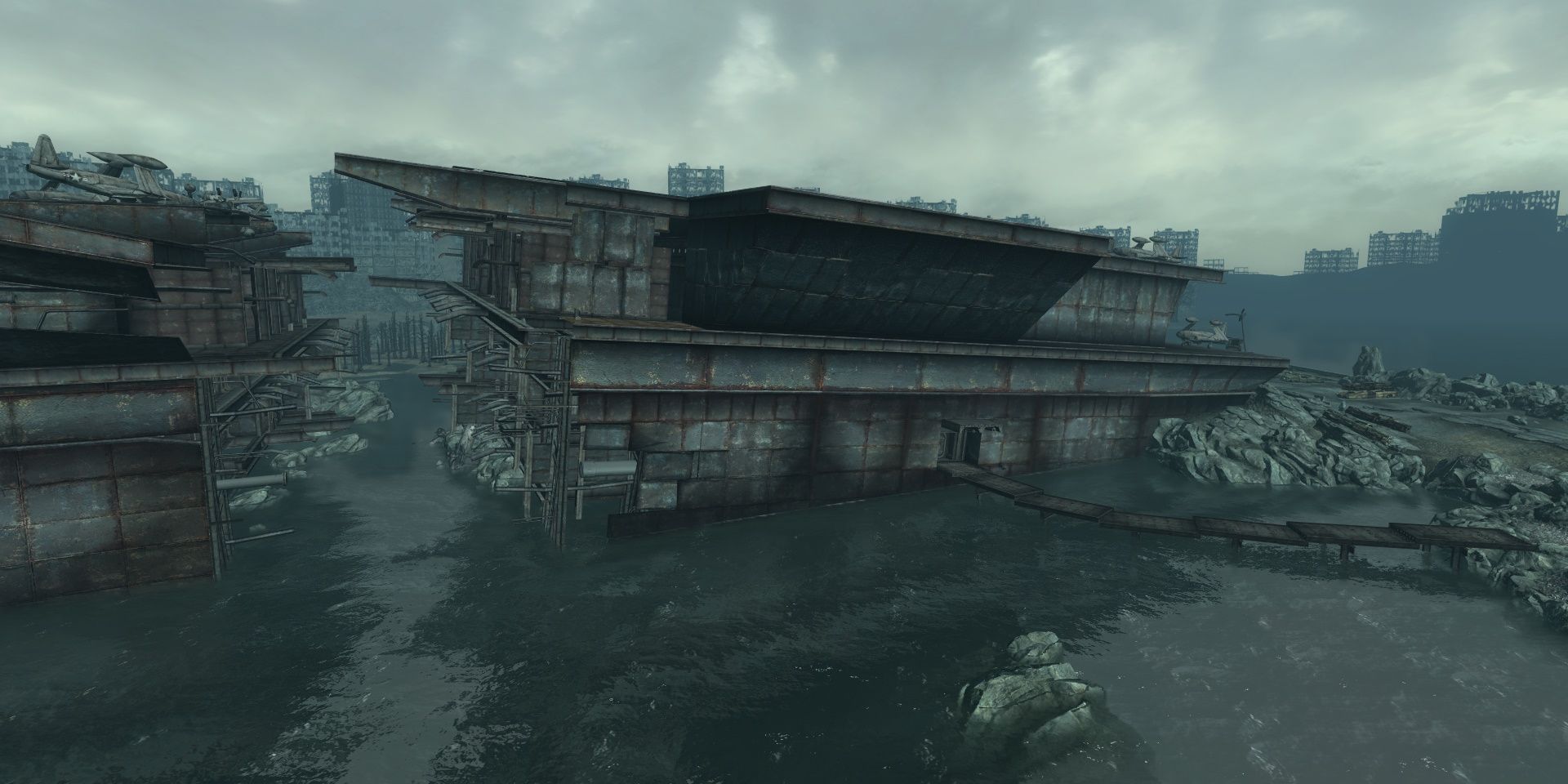 Seção de proa de Rivet City em Fallout 3.