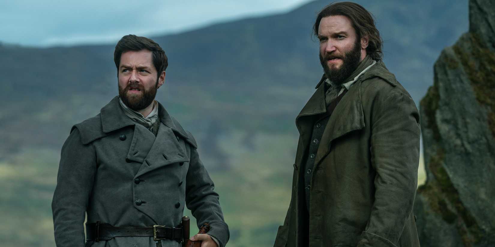 Roger and Buck in the 1700s in Outlander Season 7, Episode 9
