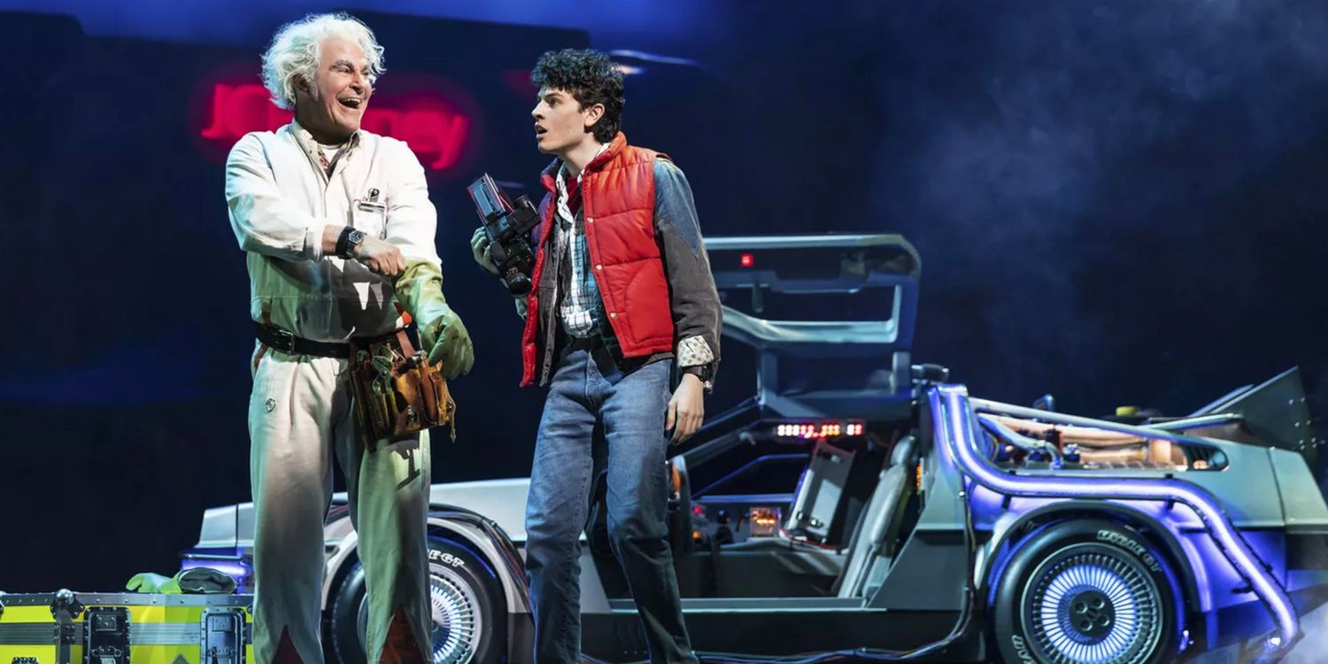 Roger Bart and Casey Likes in 'Back to the Future- The Musical'