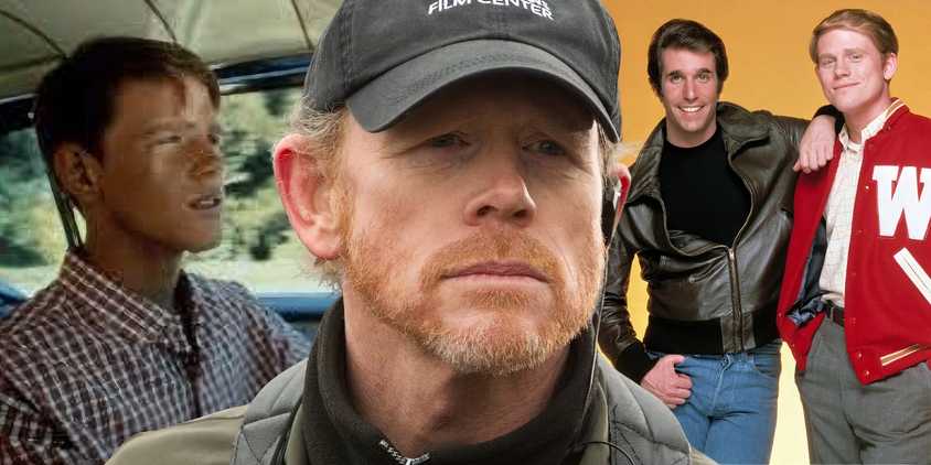 Collage of Ron Howard on American Graffiti, Happy Days, and Arrested Development.