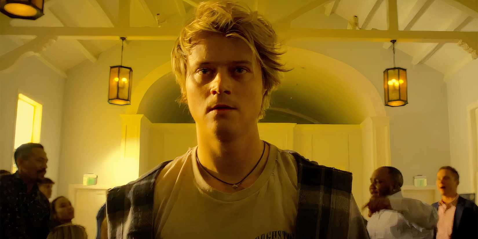 Rudy Pankow as JJ looking intense in Outer Banks season 4 part 2