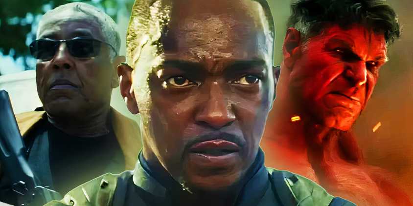 Sam Wilson's Captain America with Sidewinder and Red Hulk in the MCU's Brave New World
