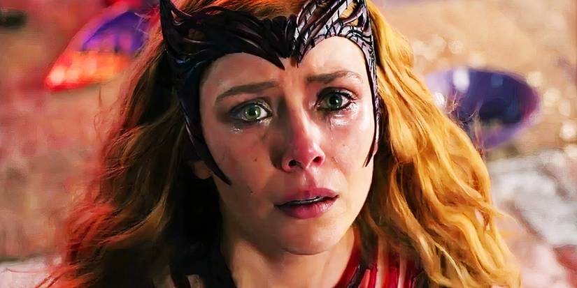Scarlet Witch crying in Doctor Strange in the Multiverse of Madness