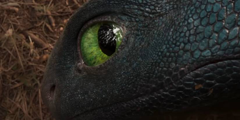 Close-up of Toothless from the new live action How to Train Your Dragon