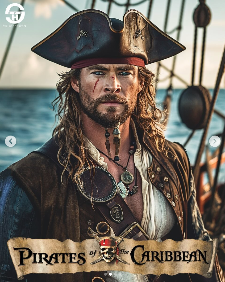 El arte de Piratas del Caribe 6 imagina a Chris Hemsworth y Jason Momoa formando equipo con Jack Sparrow de Johnny Depp