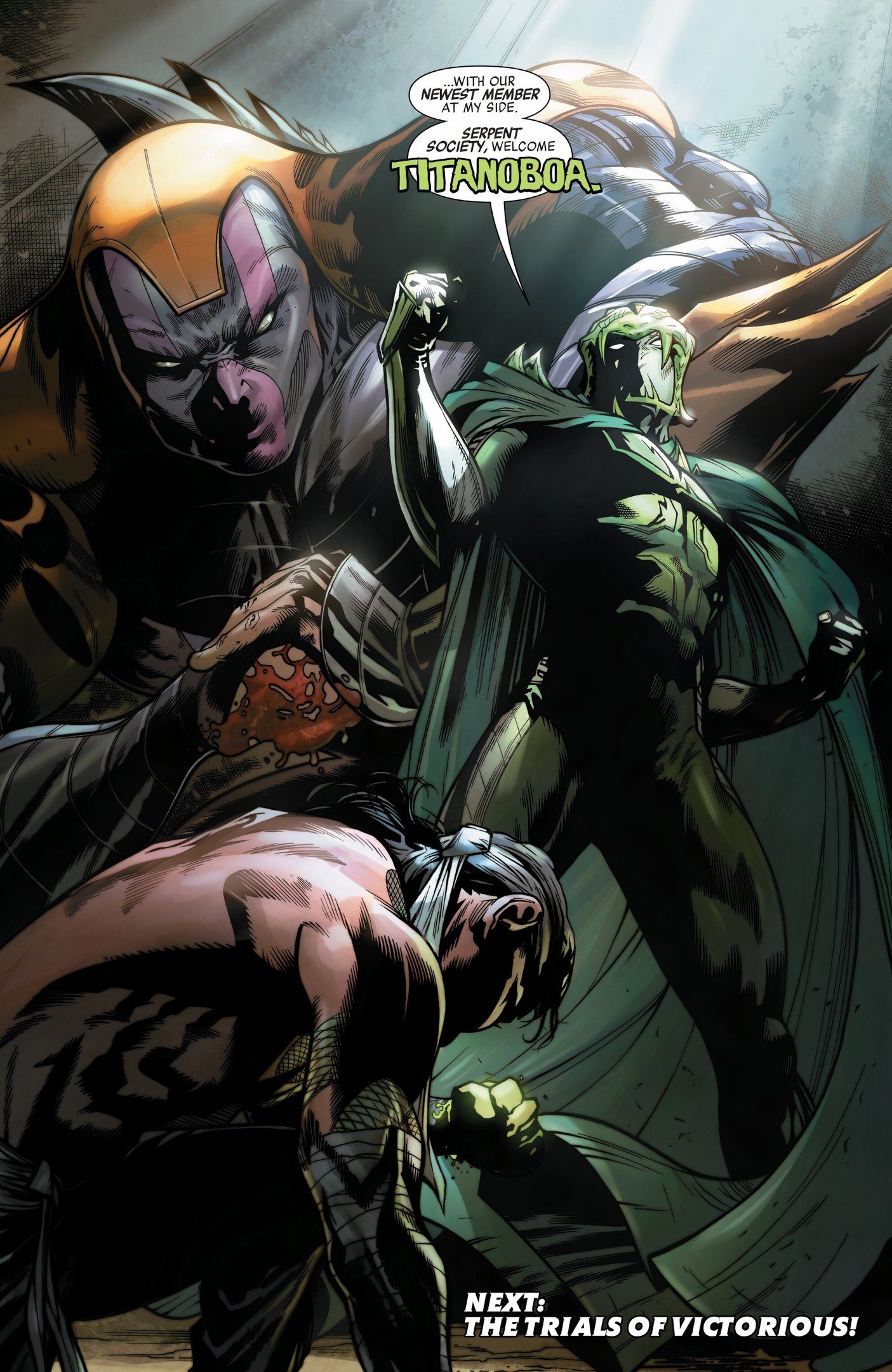 Comic book page: Serpent Society Welcomes It&rsquo;s Newest Member, Titanoboa