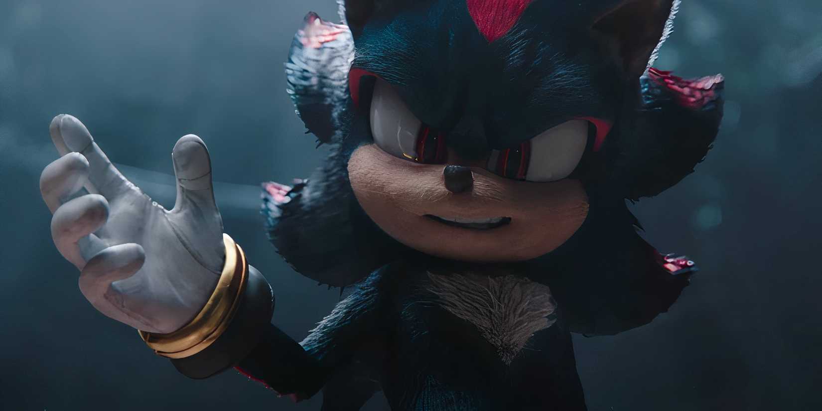 Shadow dropping an explosive in Sonic the Hedgehog 3