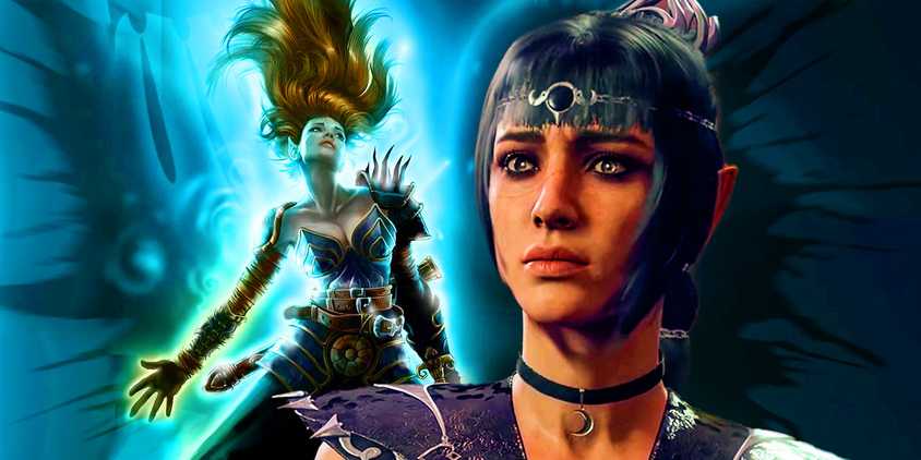 Shadowheart looking shocked with art from Neverwinter Nights