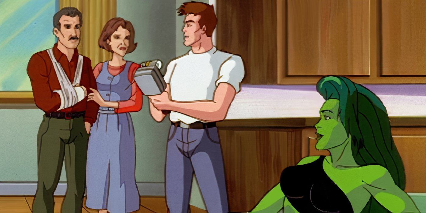 She-Hulk with her parents in Incredible Hulk the Animated Series