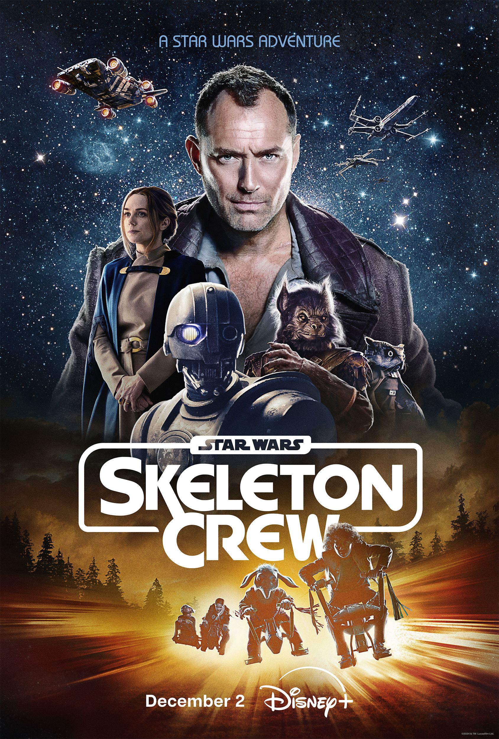 Skeleton Crew Disney Plus pôster atualizado do programa de TV