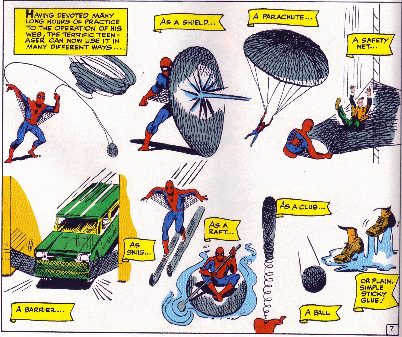 Spider-Man shows off his web skills