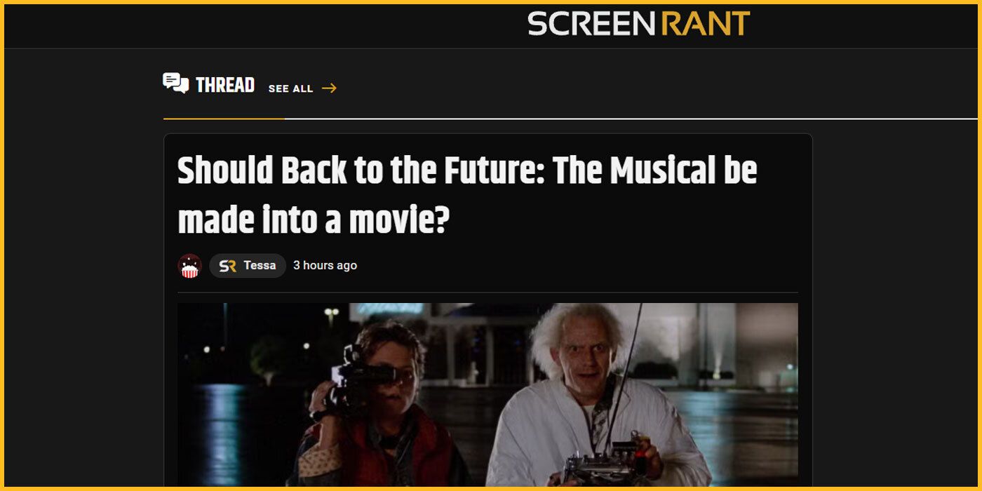 Exemplo de tópicos do ScreenRant