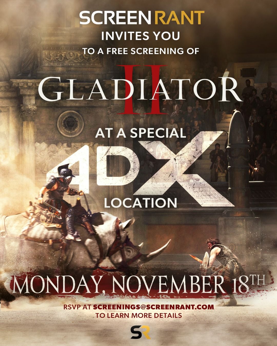 Win Tickets To See Gladiator II In 4DX With ScreenRant!