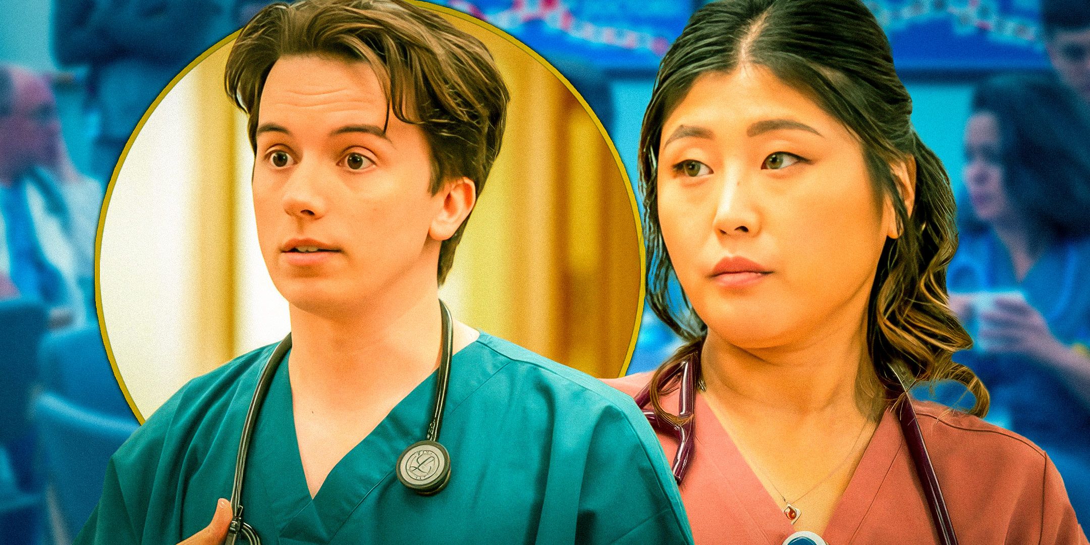 Kahyun Kim y Mekki Leeper de St. Denis Medical explican cómo la comedia de situación de NBC combina personajes alegres con los altos riesgos de la medicina