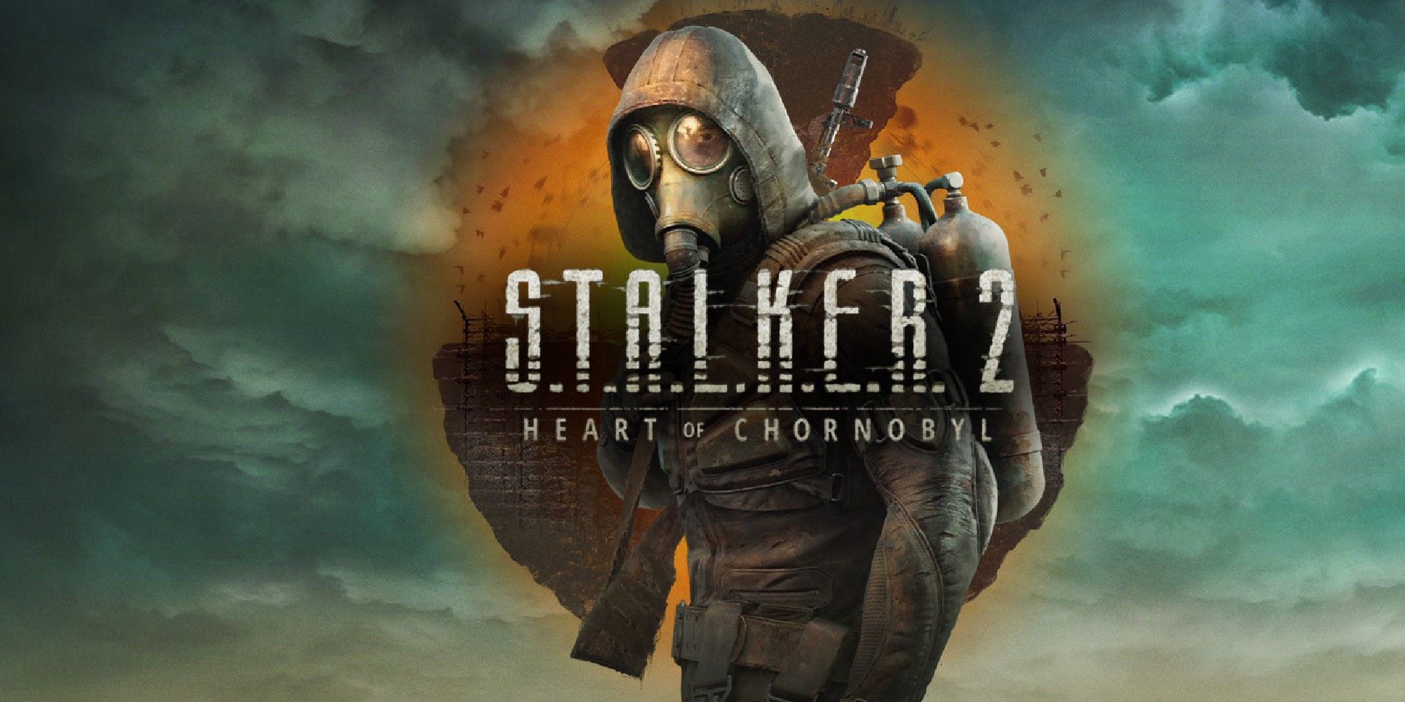 stalker 2 key art showing a Stalker on a cloudy background with the game logo