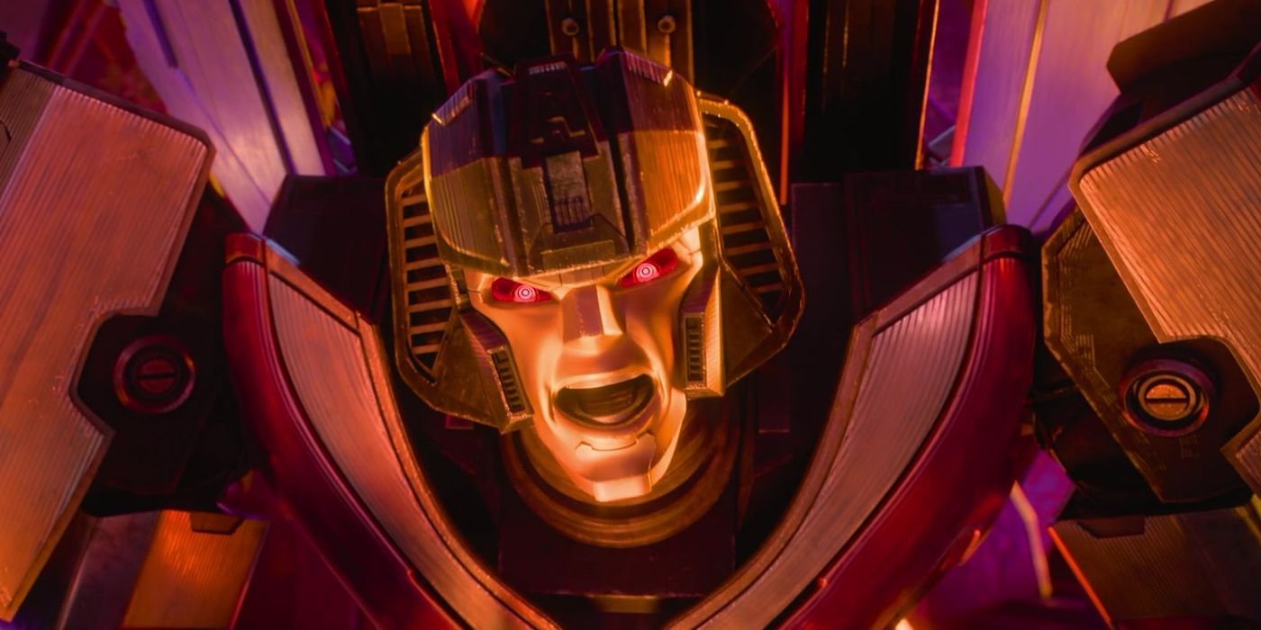 Starscream gritando e rugindo em Transformers One