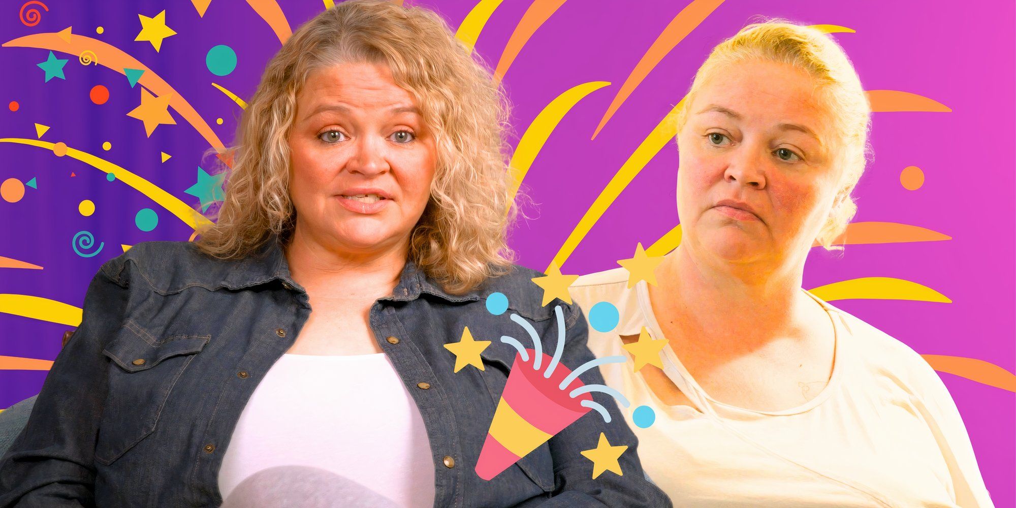 montage of Amanda Halterman from 1000-lb sisters with stars and horn motif in the background