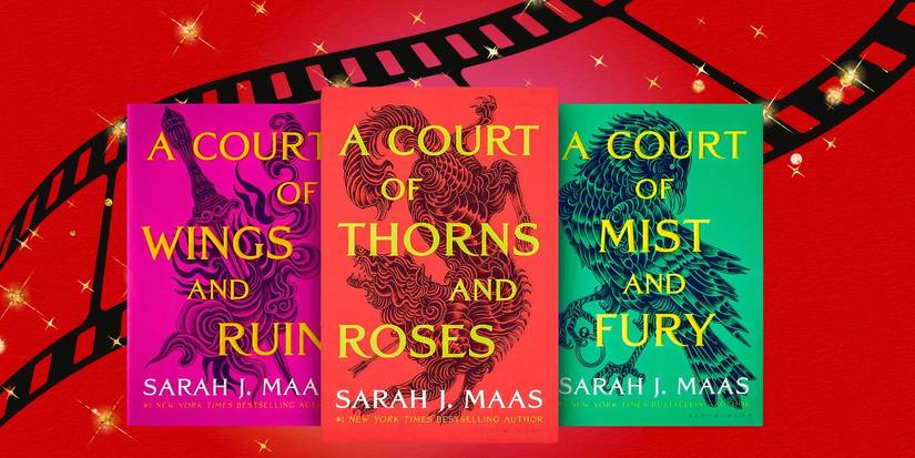 Cover Art For Hulu's ACOTAR Show with film reel background