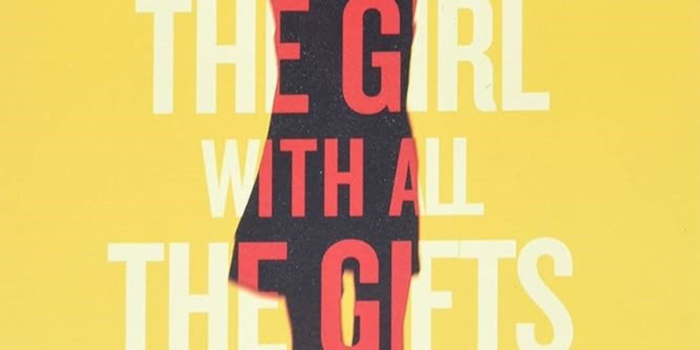 The Girl With All the Gifts cover featuring the silhouette of a girl in a dress and a yellow background