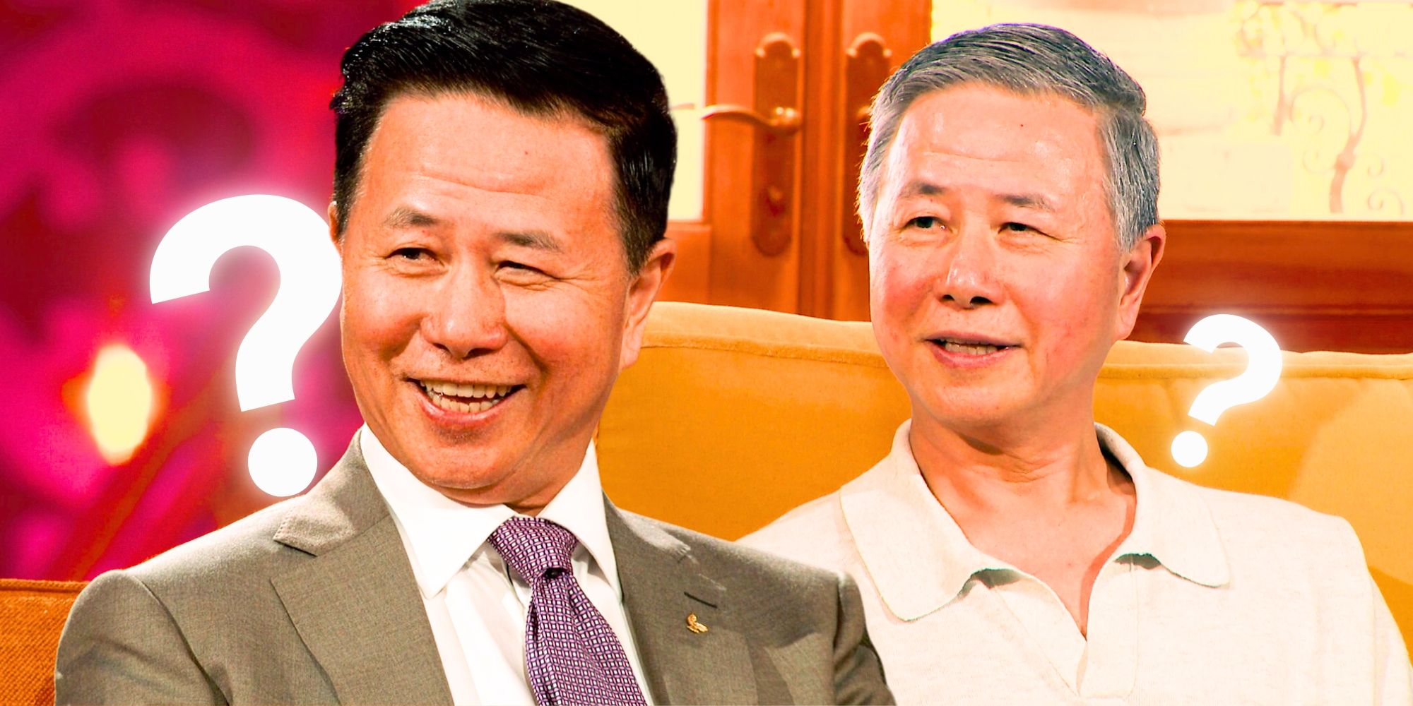 The Golden Bachelorette Charles Ling in side by side images smiling with question marks around him
