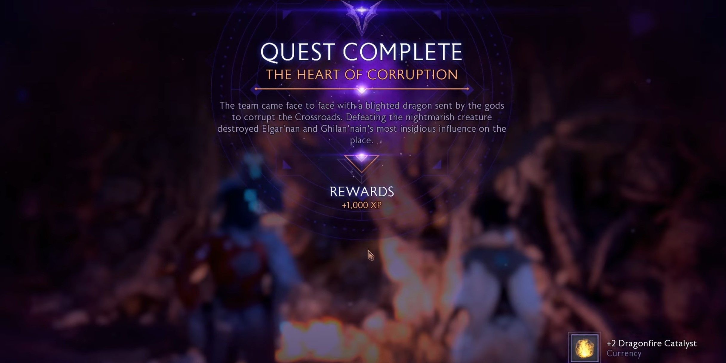 Corrupción de Heart Quest en pantalla completa en la pantalla Dragon Age