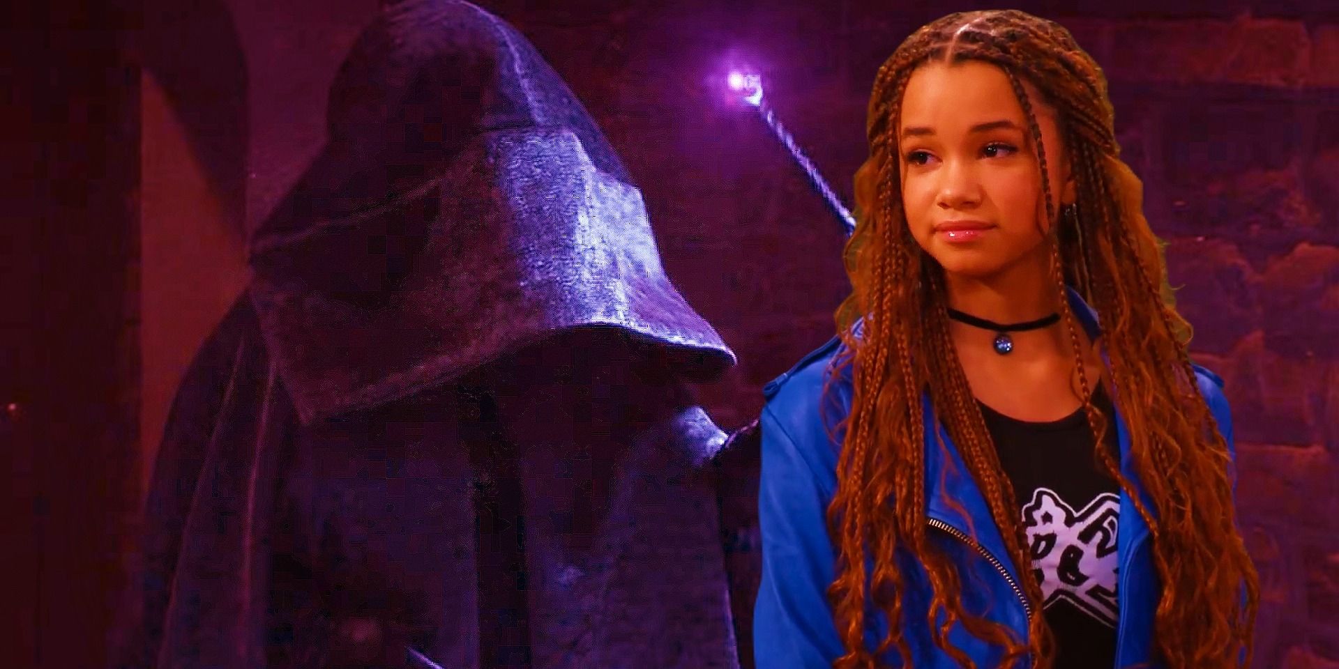 The Hooded Figure and Billie in Wizards Beyond Waverly Place