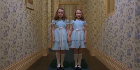 The Grady Twins (Lisa Burns and Louise Burns) talk to Danny in 