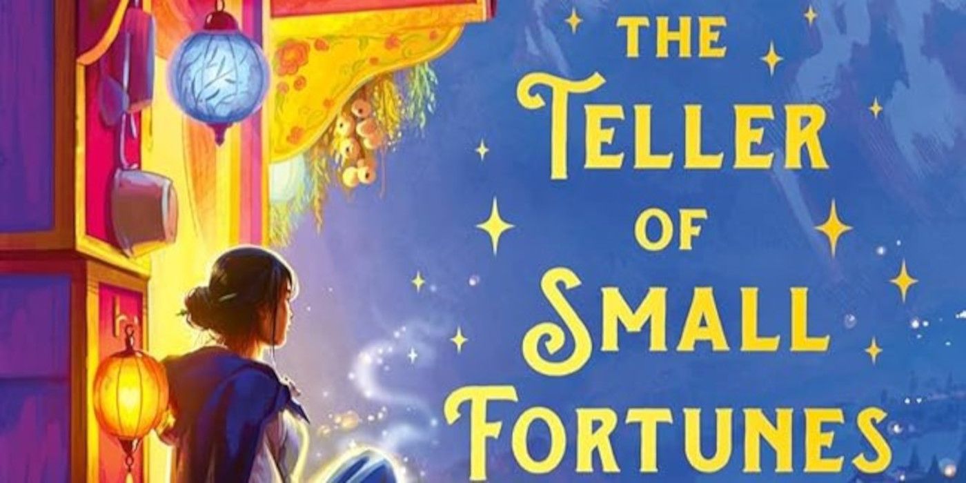 The Teller of Small Fortunes cover featturing a girl looking at the night sky with dust and sparkles near her