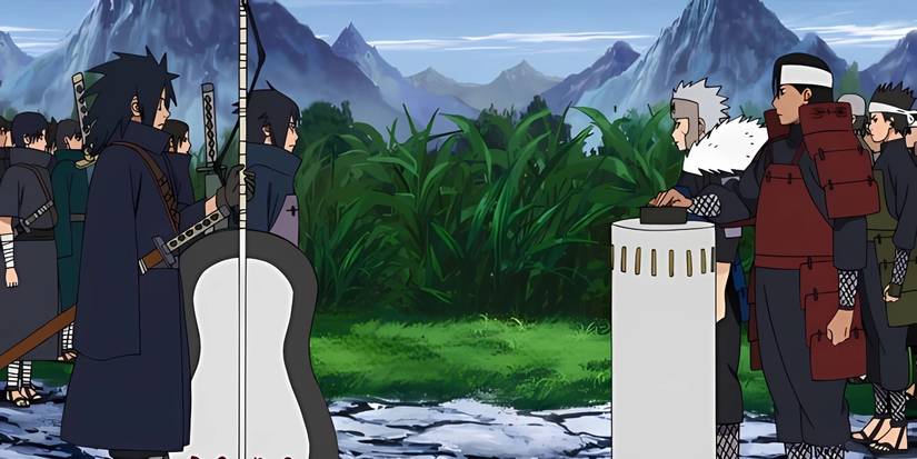 The Uchiha and Senju negotiating the terms of their alliance.